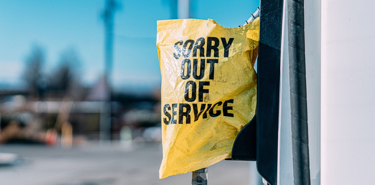 An image depicting a fuel pump that is out of service.